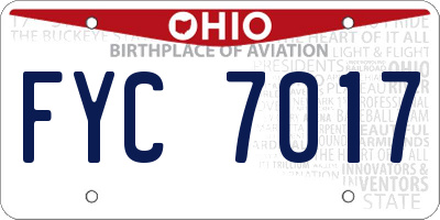 OH license plate FYC7017