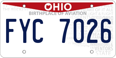OH license plate FYC7026