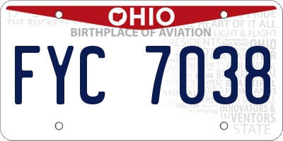 OH license plate FYC7038