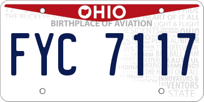 OH license plate FYC7117