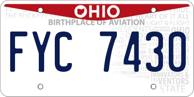 OH license plate FYC7430