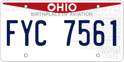 OH license plate FYC7561