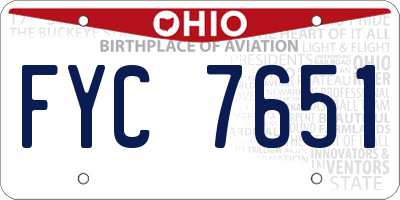 OH license plate FYC7651
