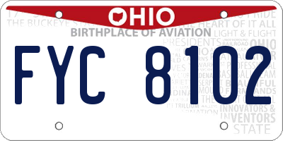 OH license plate FYC8102