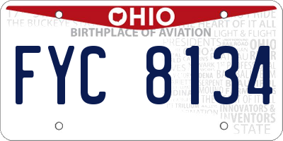 OH license plate FYC8134