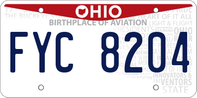 OH license plate FYC8204