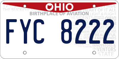 OH license plate FYC8222