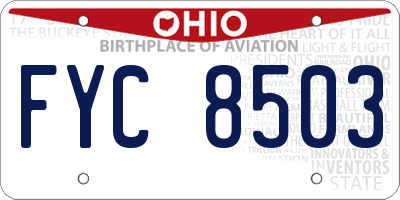 OH license plate FYC8503