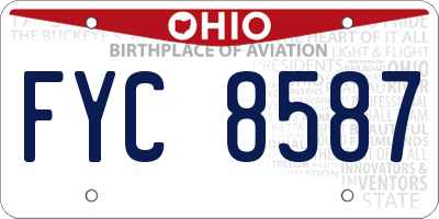 OH license plate FYC8587