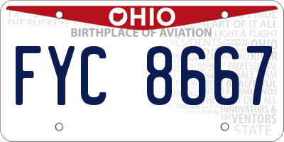 OH license plate FYC8667