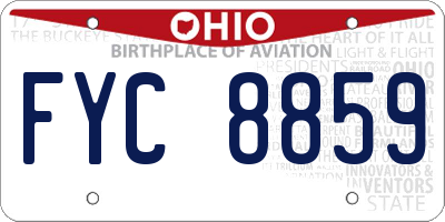 OH license plate FYC8859