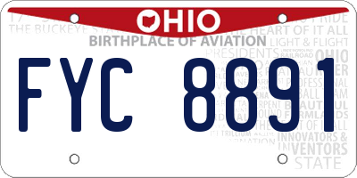 OH license plate FYC8891