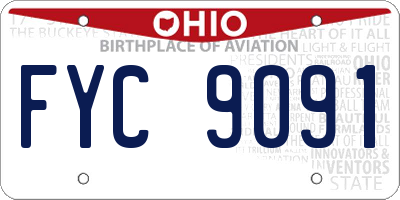 OH license plate FYC9091