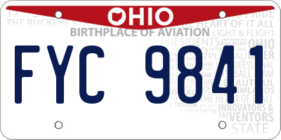 OH license plate FYC9841
