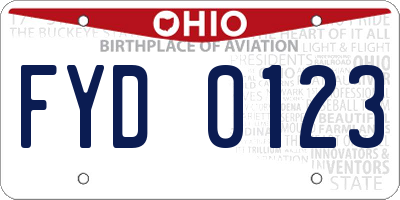 OH license plate FYD0123