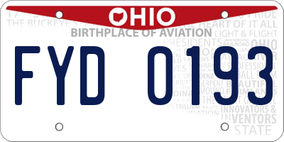 OH license plate FYD0193