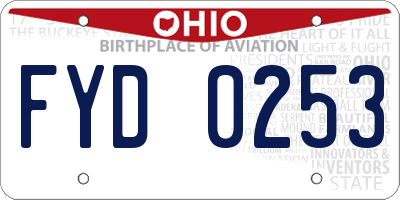 OH license plate FYD0253
