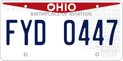 OH license plate FYD0447