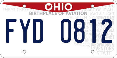 OH license plate FYD0812