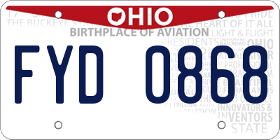OH license plate FYD0868