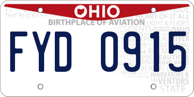 OH license plate FYD0915