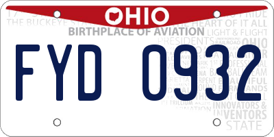OH license plate FYD0932