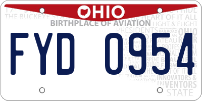 OH license plate FYD0954