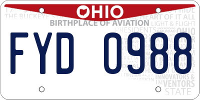 OH license plate FYD0988