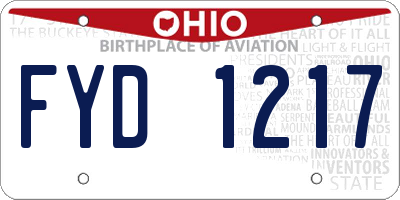 OH license plate FYD1217