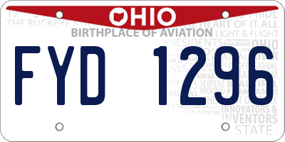 OH license plate FYD1296