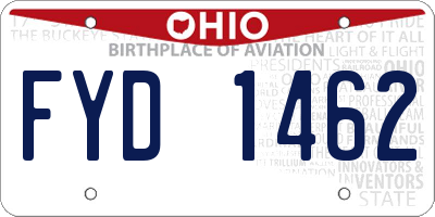 OH license plate FYD1462