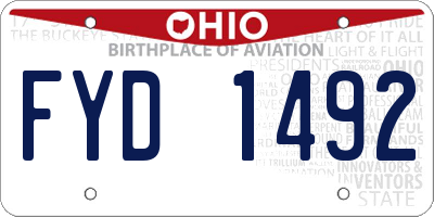 OH license plate FYD1492