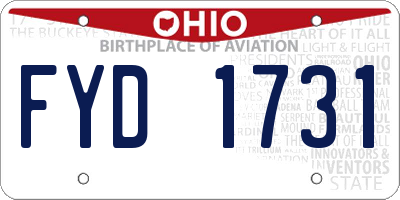 OH license plate FYD1731