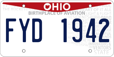 OH license plate FYD1942