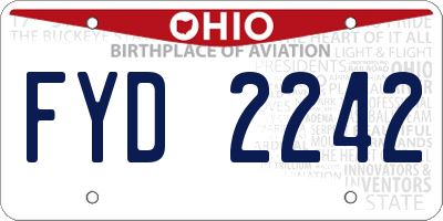 OH license plate FYD2242