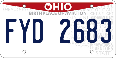OH license plate FYD2683