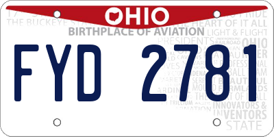 OH license plate FYD2781