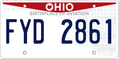 OH license plate FYD2861