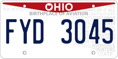 OH license plate FYD3045