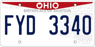 OH license plate FYD3340