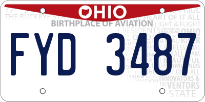 OH license plate FYD3487