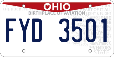 OH license plate FYD3501