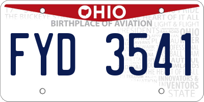 OH license plate FYD3541