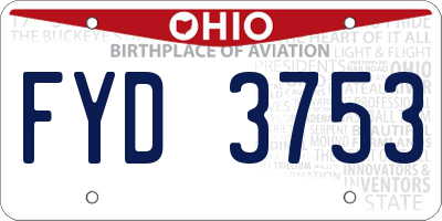 OH license plate FYD3753