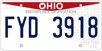 OH license plate FYD3918