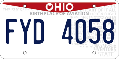 OH license plate FYD4058