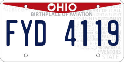 OH license plate FYD4119