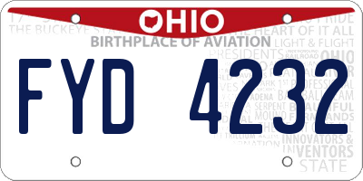 OH license plate FYD4232