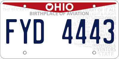 OH license plate FYD4443