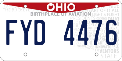 OH license plate FYD4476